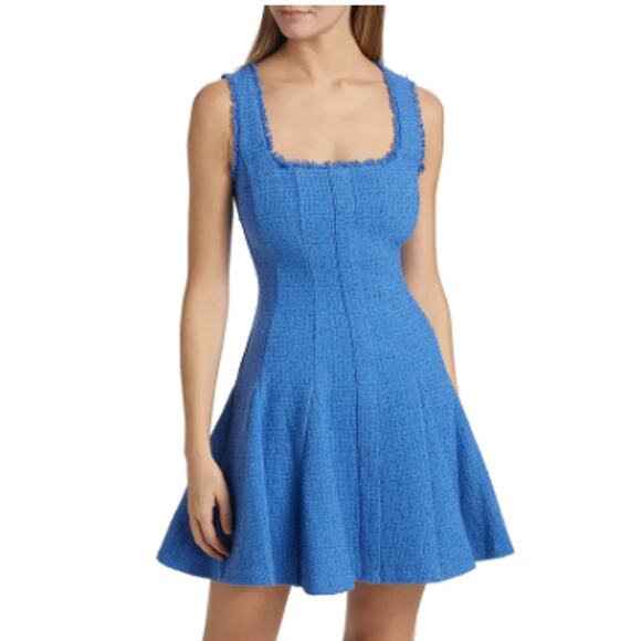 Milly Dresses & Skirts - Milly Juniper Boucle Tweed Square Neck Mini Dress size 6